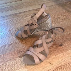 Clark’s natural strappy wedges